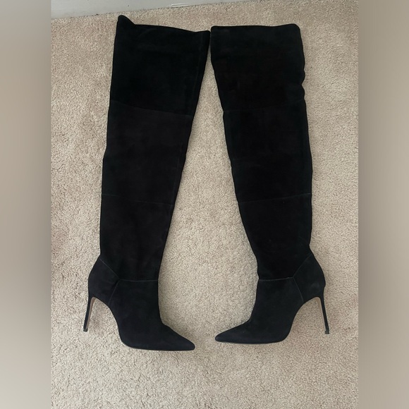 Schutz Ashlee over the knee book in black suede size 8.5 - Picture 8 of 13